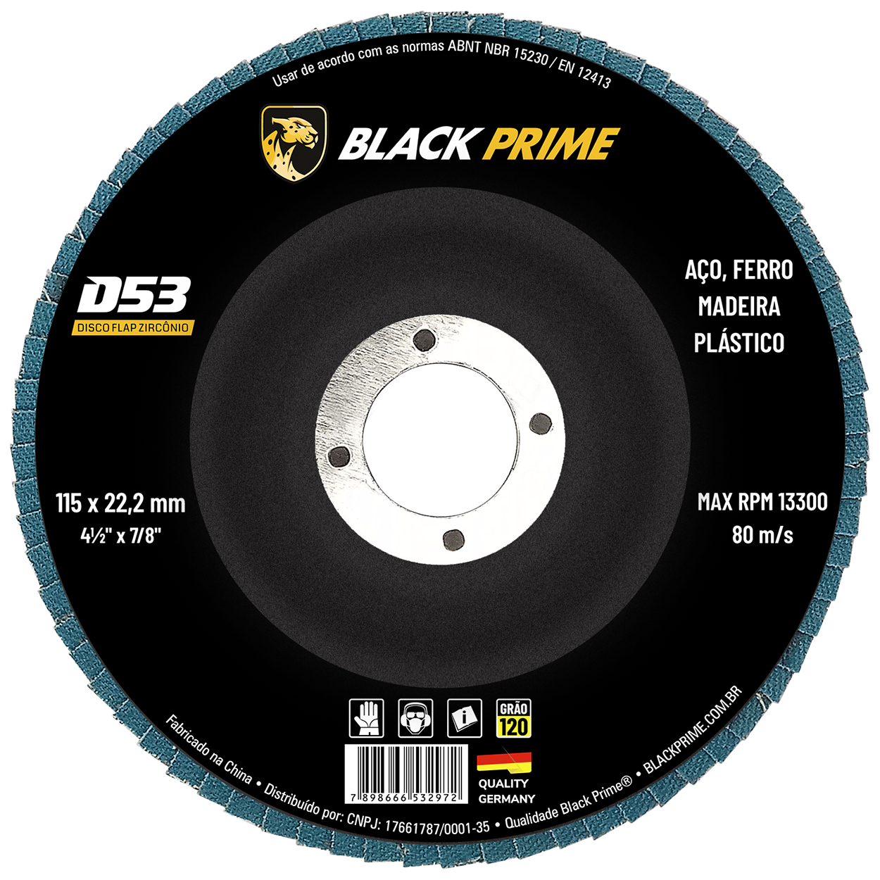 Disco Flap D53 Black Prime Zirconio 4.1/2 Gr120