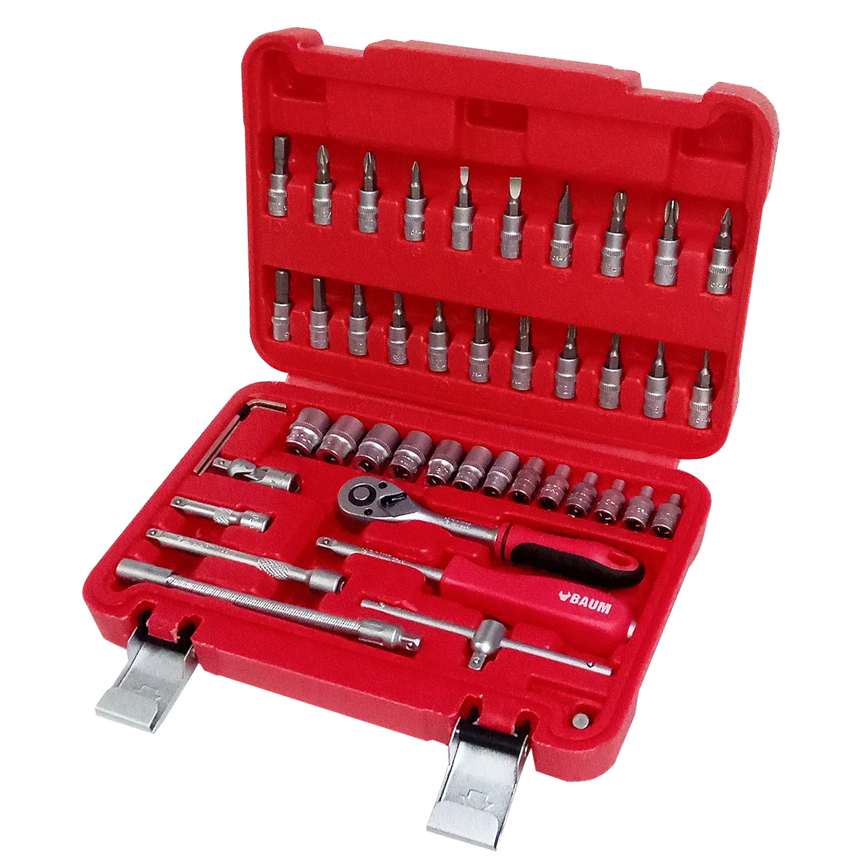 Kit Soquete E Ponteira C/ Catraca 1/4"  Baum - 46