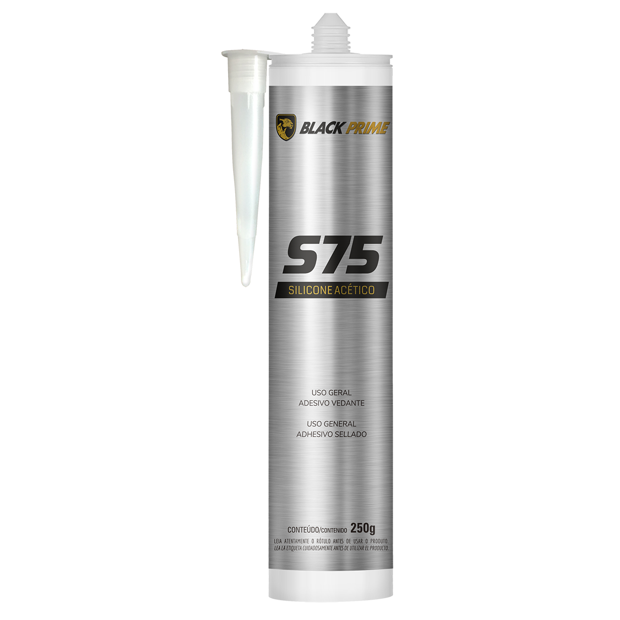 Adesivo De Silicone Acetico S75 Black Prime Branco 250g